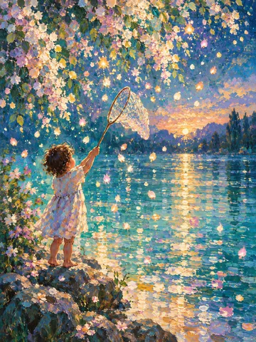 Catching Blossoms at Sunset